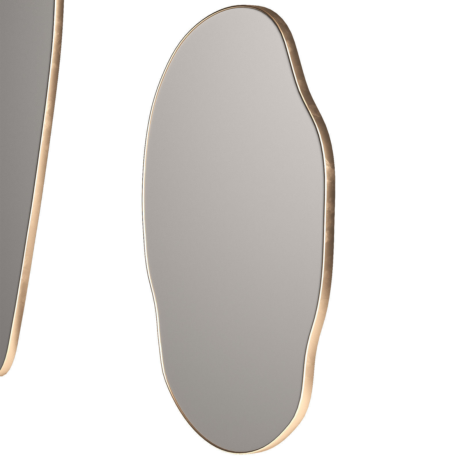 Rose Brassy Silva mirrors by Ethnikliving Wavy mirror set 3D model_1