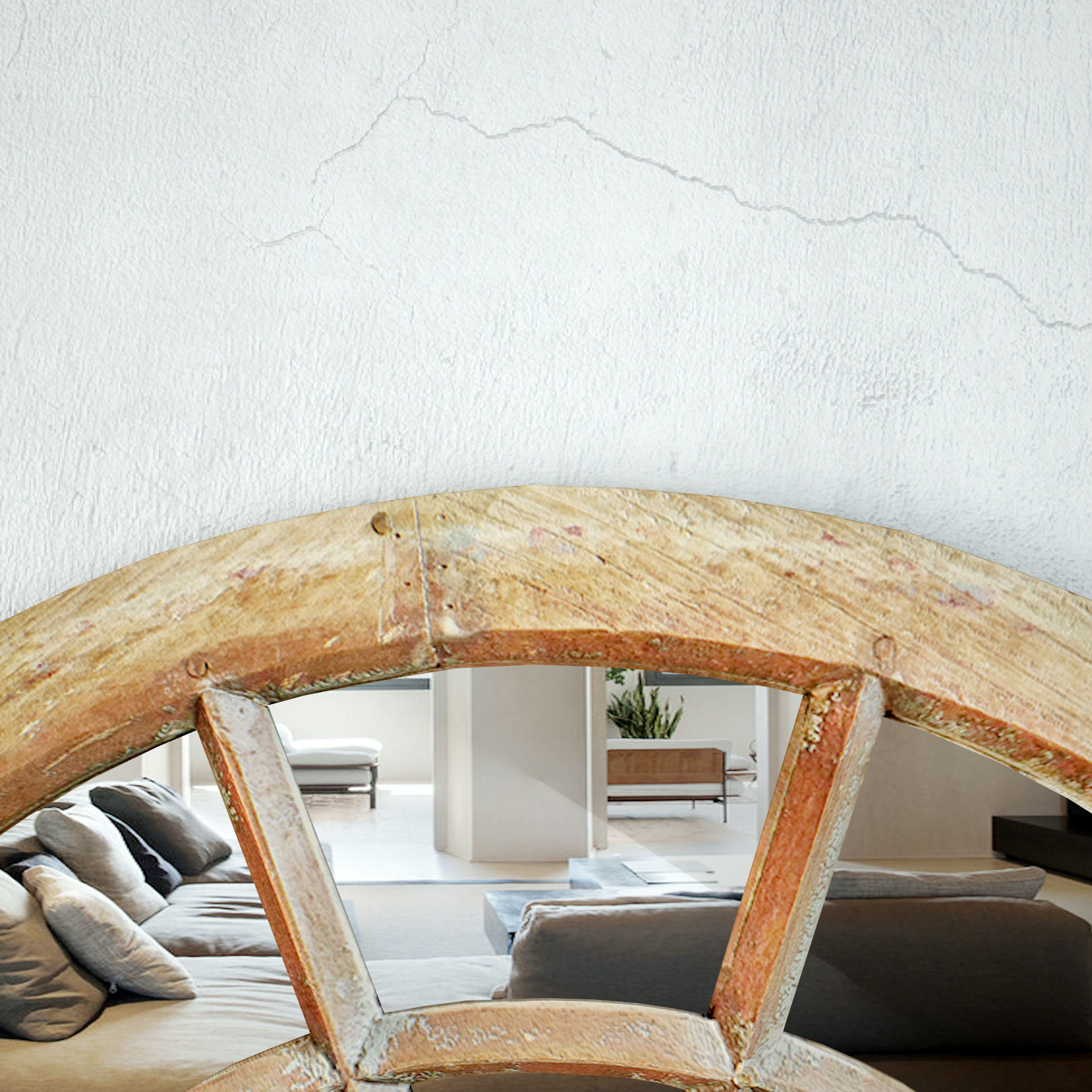 Antique Window Arch Mirror 3D model_4