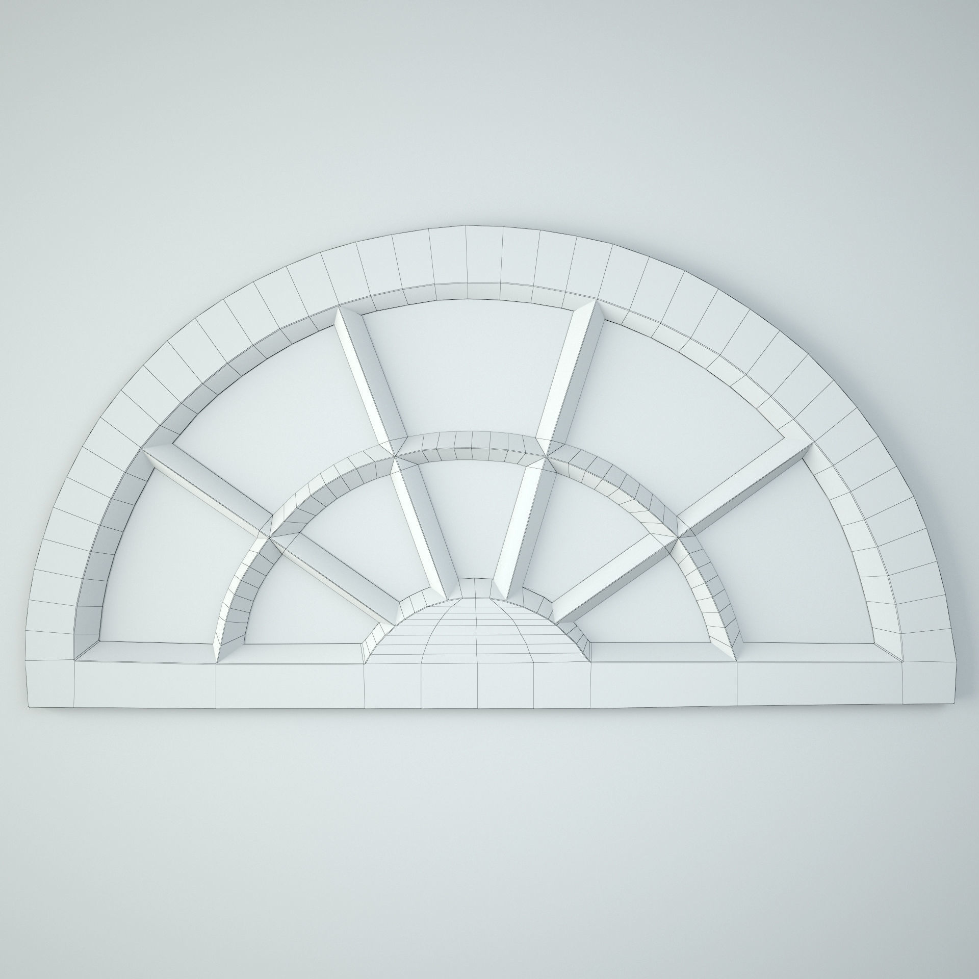 Antique Window Arch Mirror 3D model_2