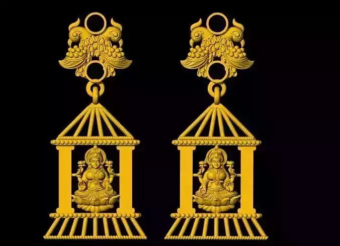 Laxmi jhumka Earrings 3dm file