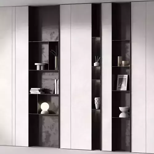 Modular shelving built in wall rack