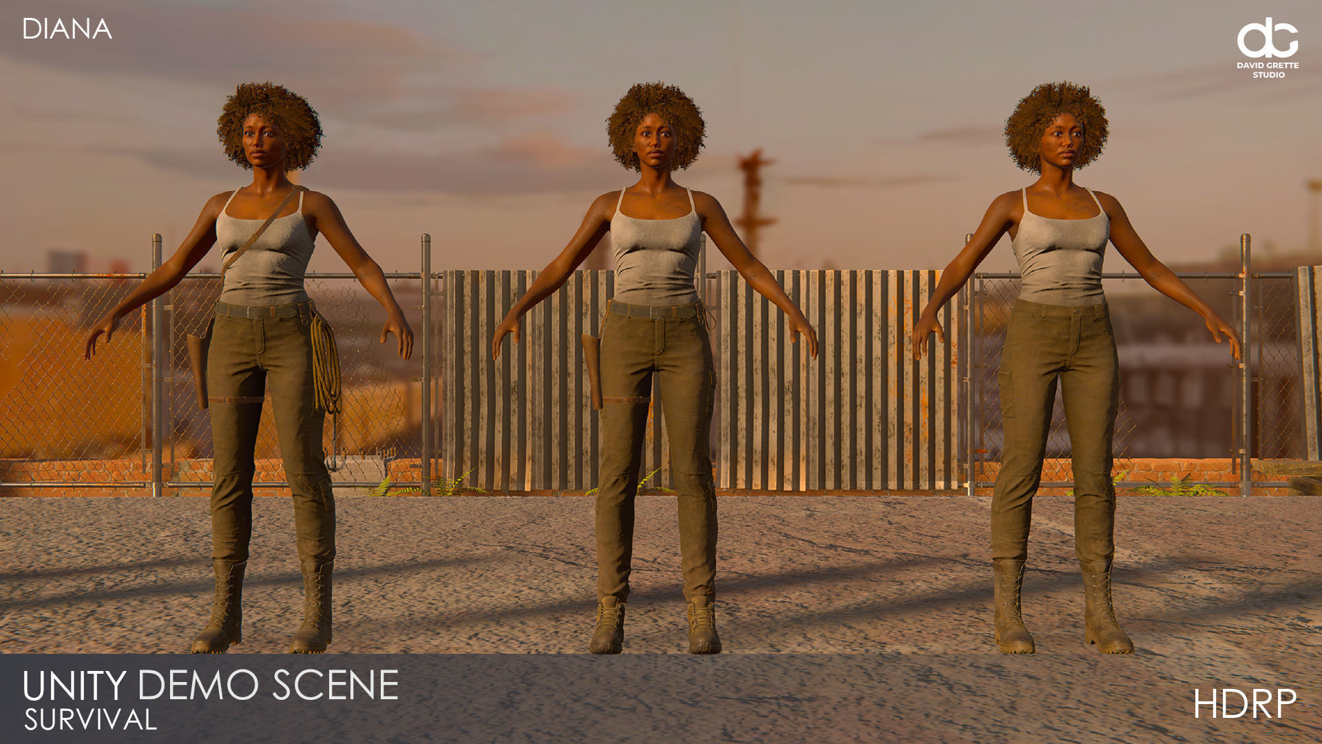 Adventure Character Diana from Pack 2 Low-poly 3D model_35