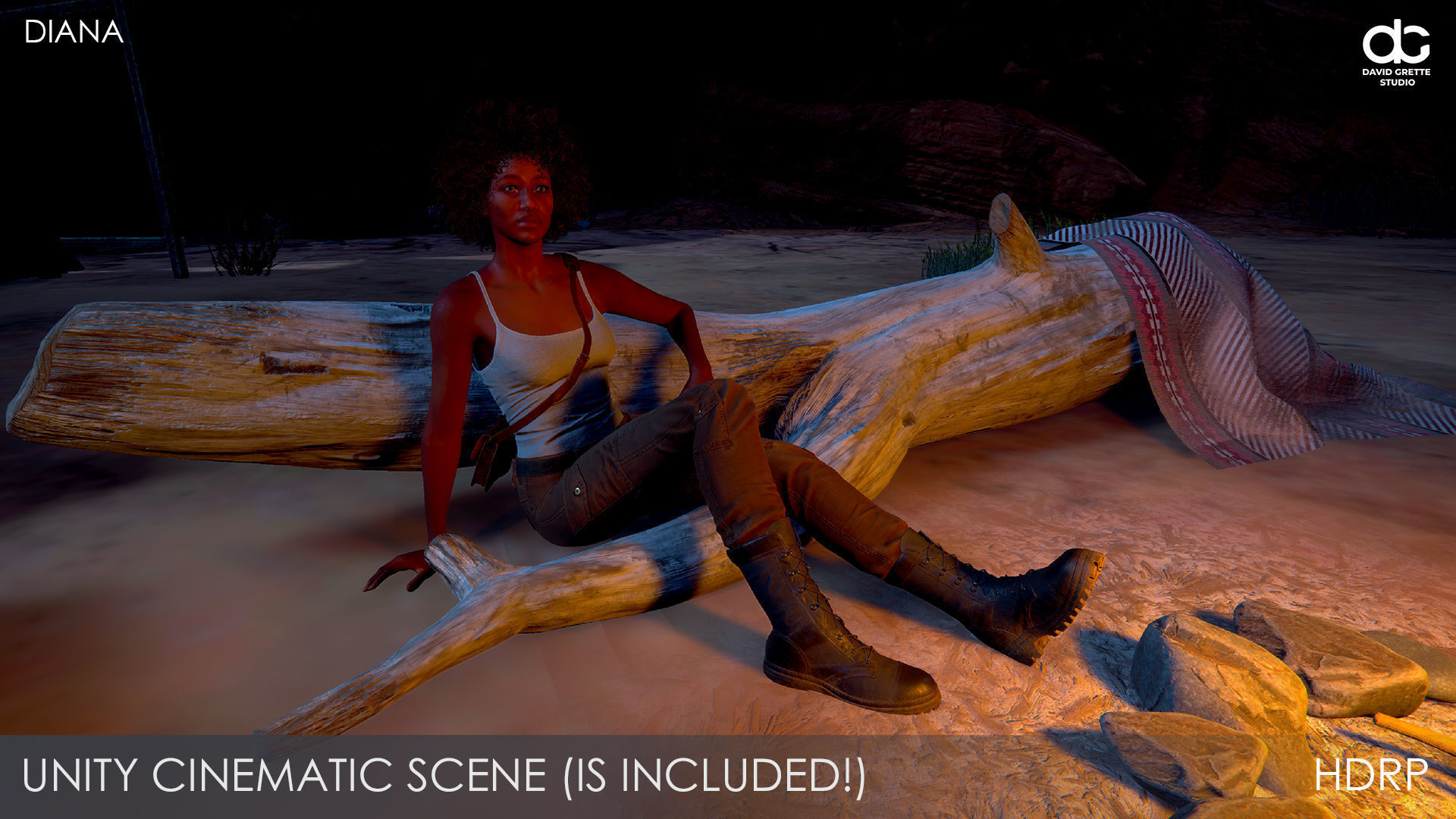 Adventure Character Diana from Pack 2 Low-poly 3D model_29