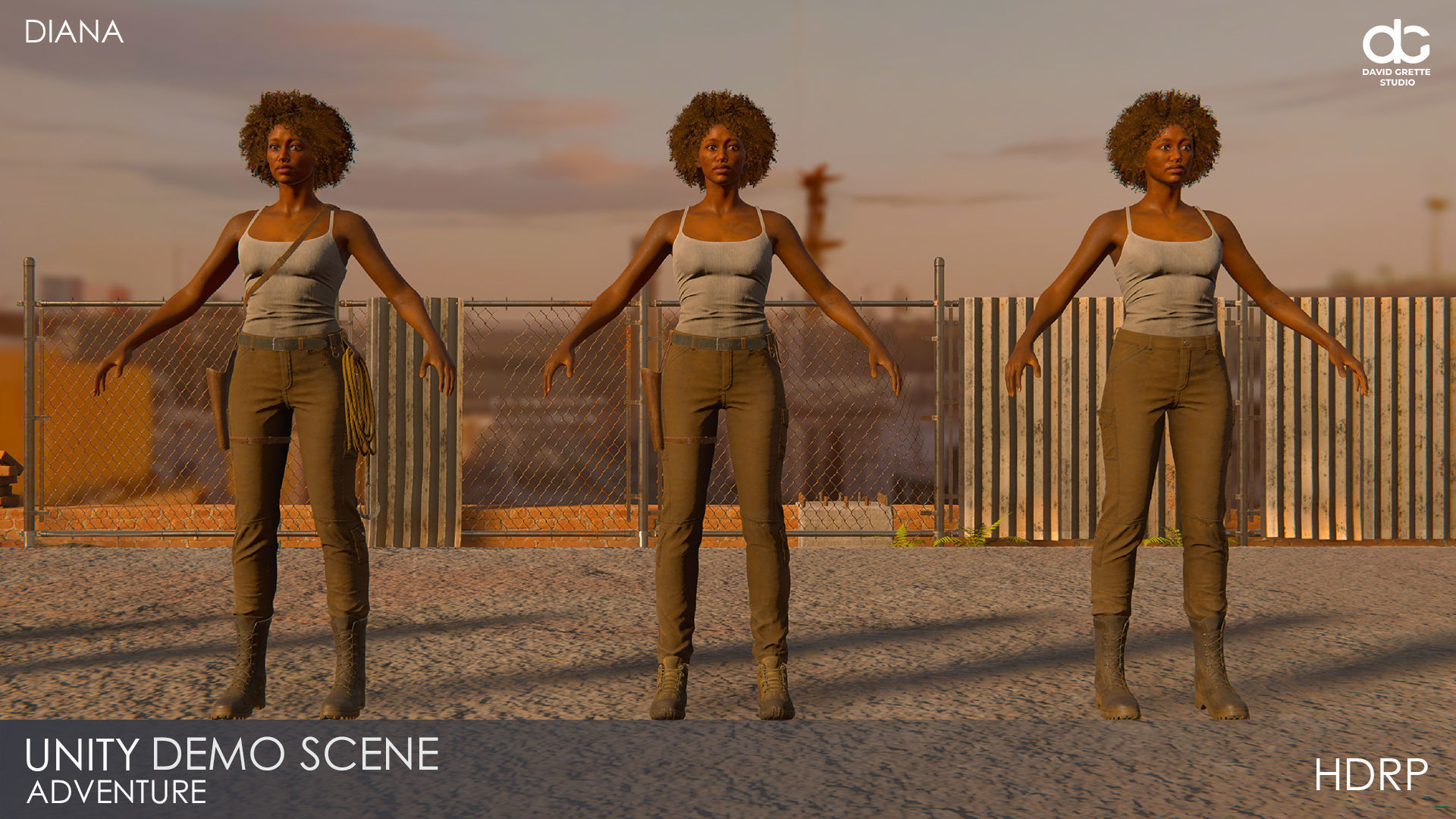 Adventure Character Diana from Pack 2 Low-poly 3D model_34