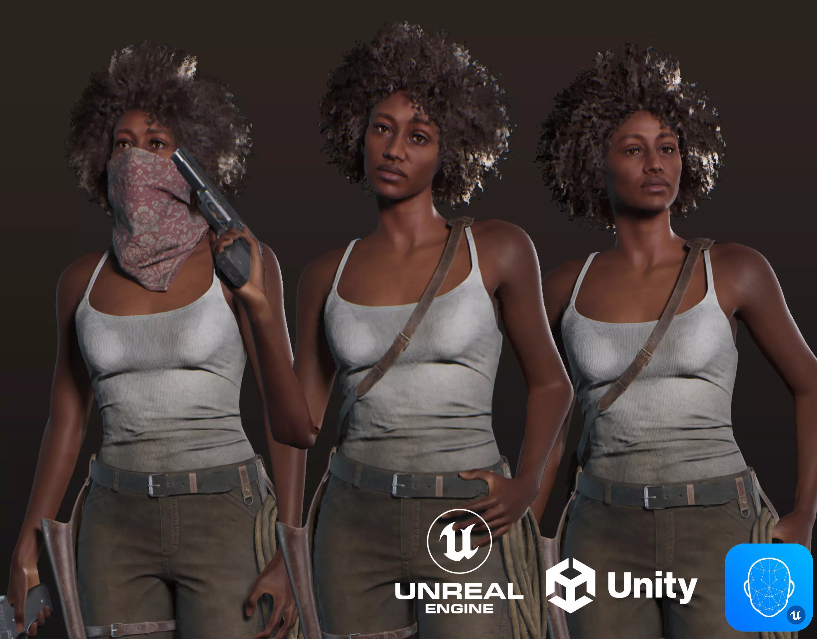 Adventure Character Diana from Pack 2 Low-poly 3D model_0