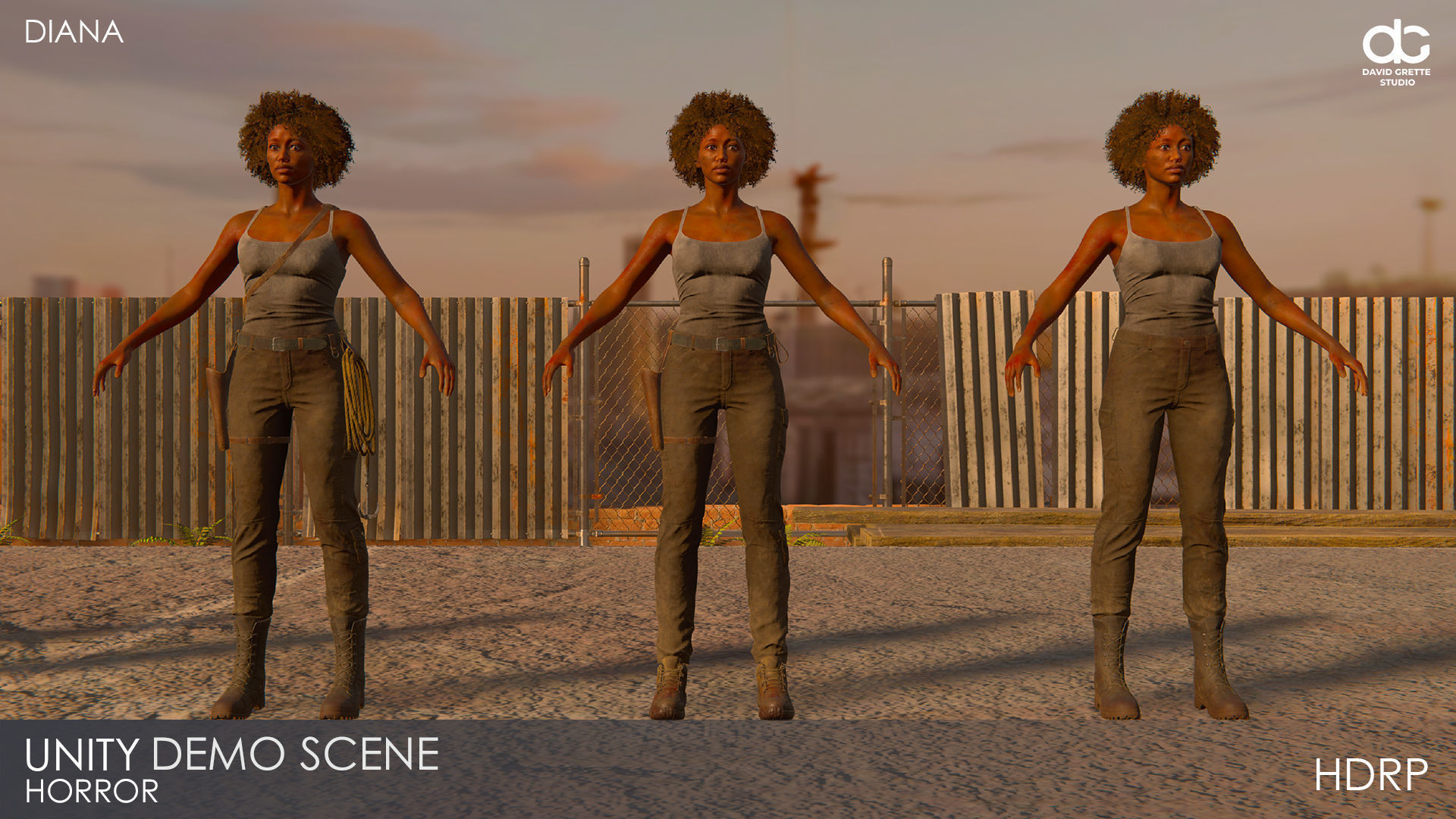 Adventure Character Diana from Pack 2 Low-poly 3D model_36