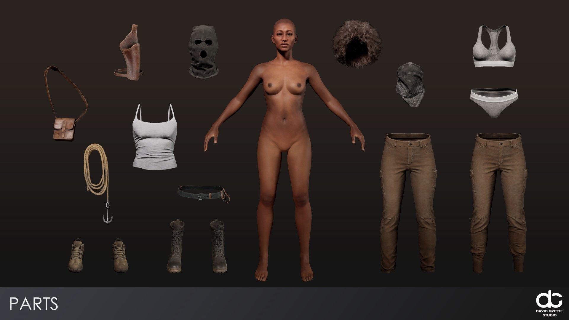 Adventure Character Diana from Pack 2 Low-poly 3D model_12