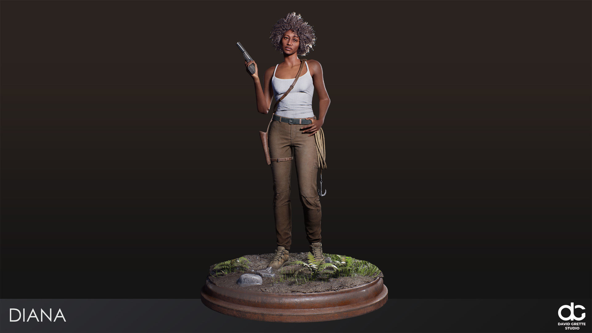 Adventure Character Diana from Pack 2 Low-poly 3D model_3