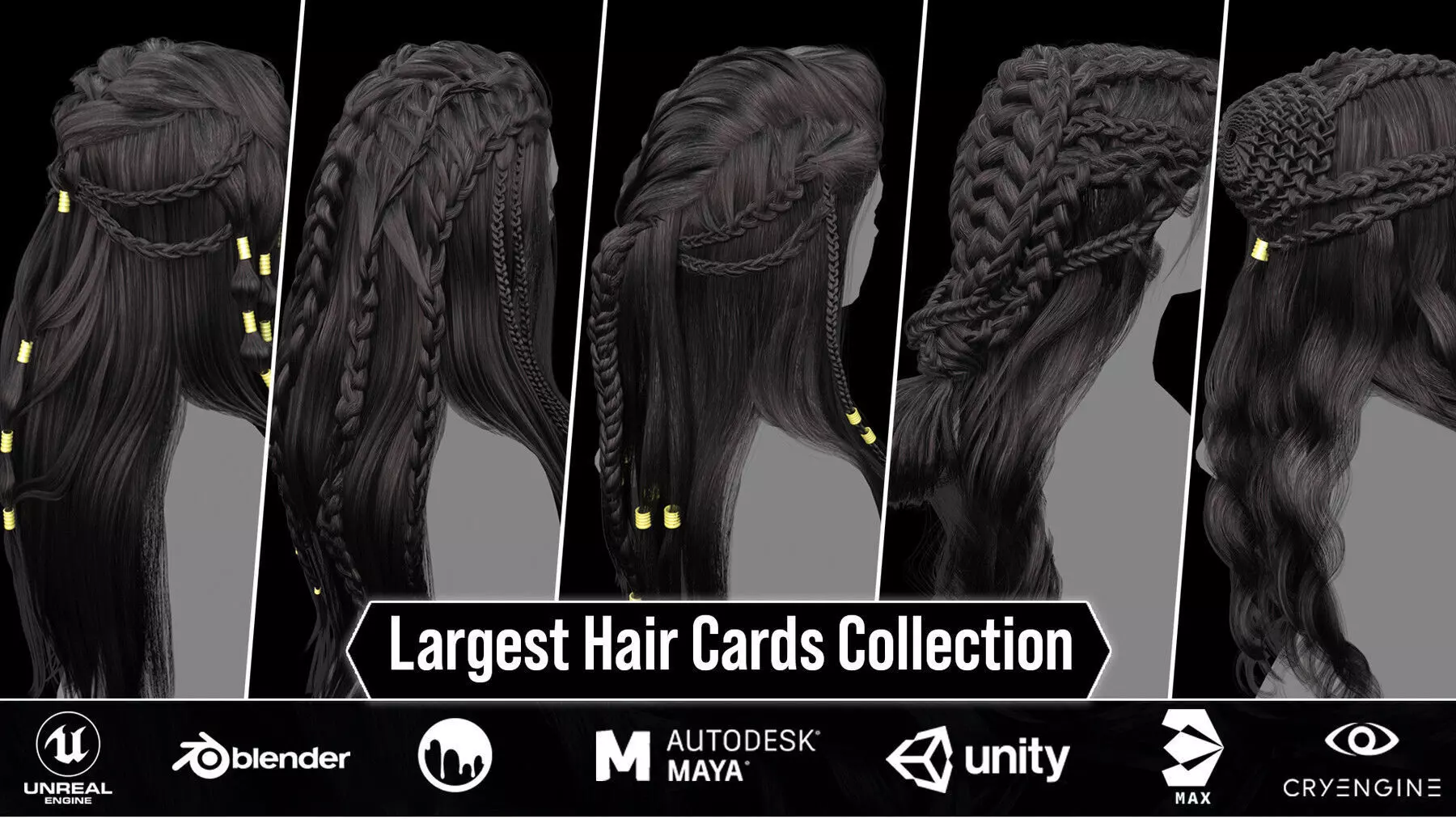230 Haircard-HairStyle For Male And Female Low-poly 3D model_0