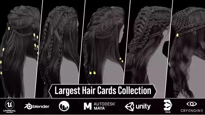 230 Haircard-HairStyle For Male And Female Low-poly 3D model