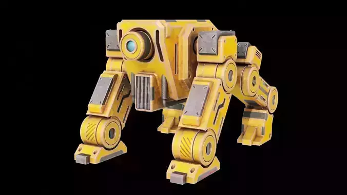 Robot Dog Low-poly 3D model