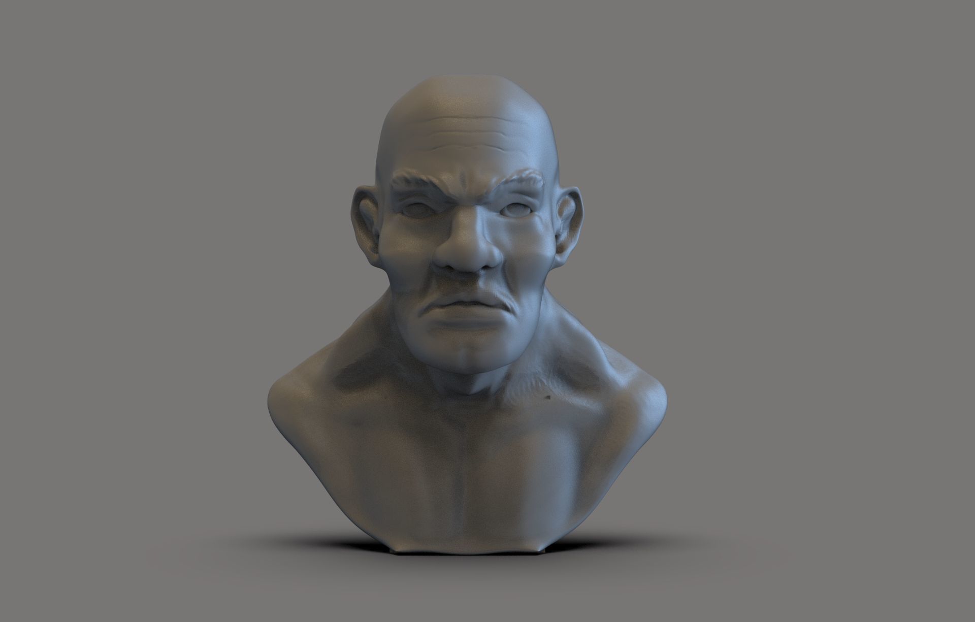 Strong man bust 3D print model_1
