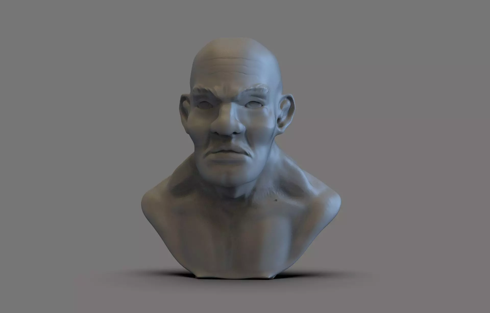 Strong man bust 3D print model_0