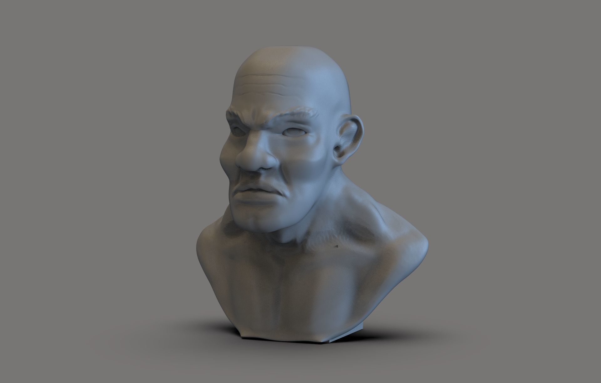 Strong man bust 3D print model_2