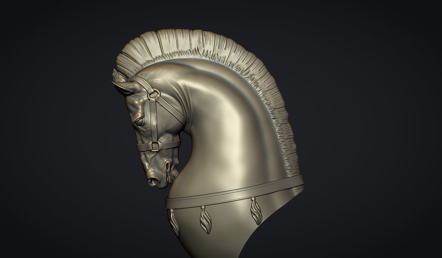 Ancient Horse Statue 3D print model_2