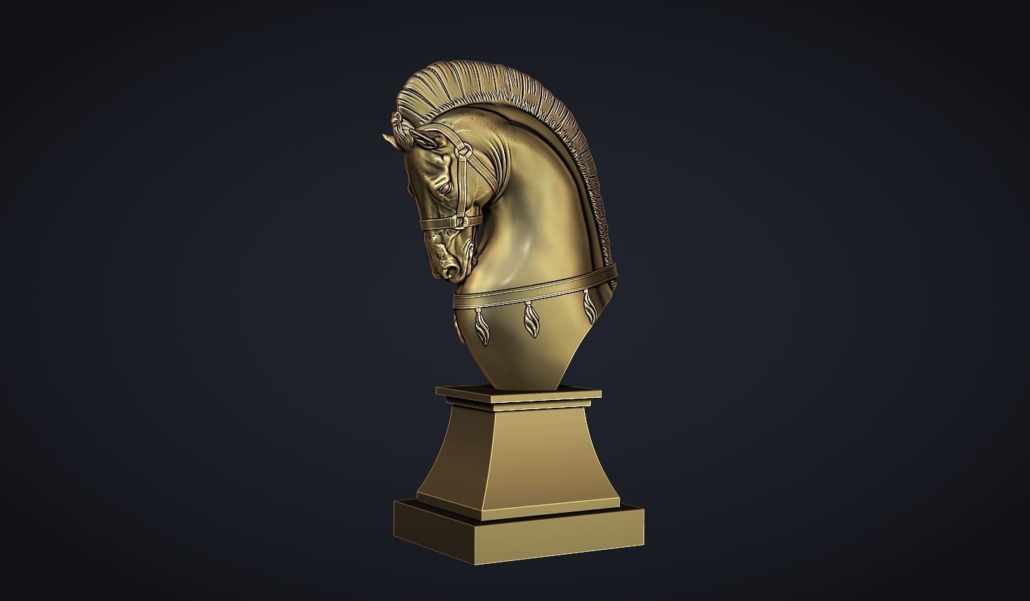 Ancient Horse Statue 3D print model_14