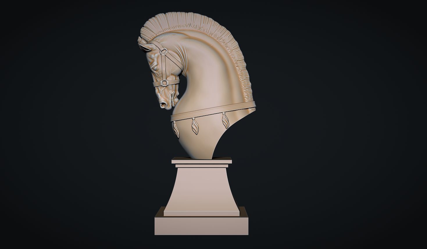 Ancient Horse Statue 3D print model_10
