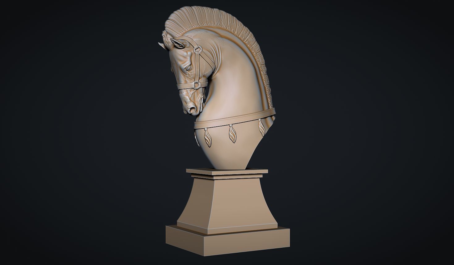 Ancient Horse Statue 3D print model_11