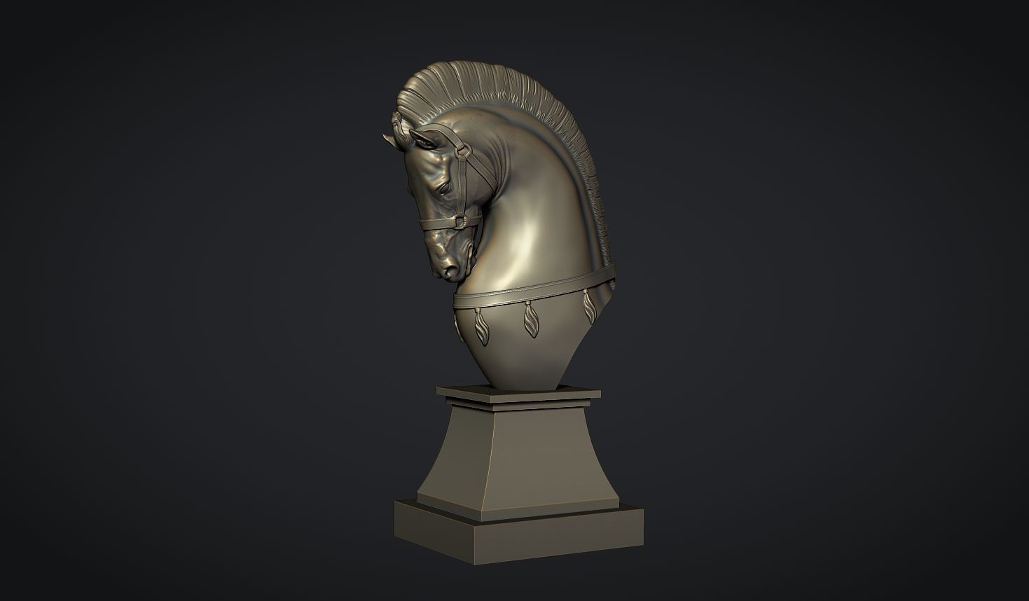 Ancient Horse Statue 3D print model_4
