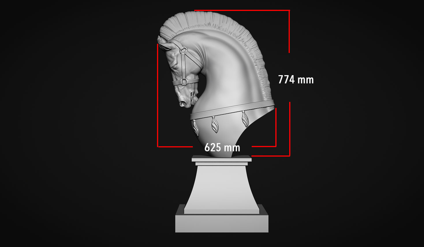 Ancient Horse Statue 3D print model_15