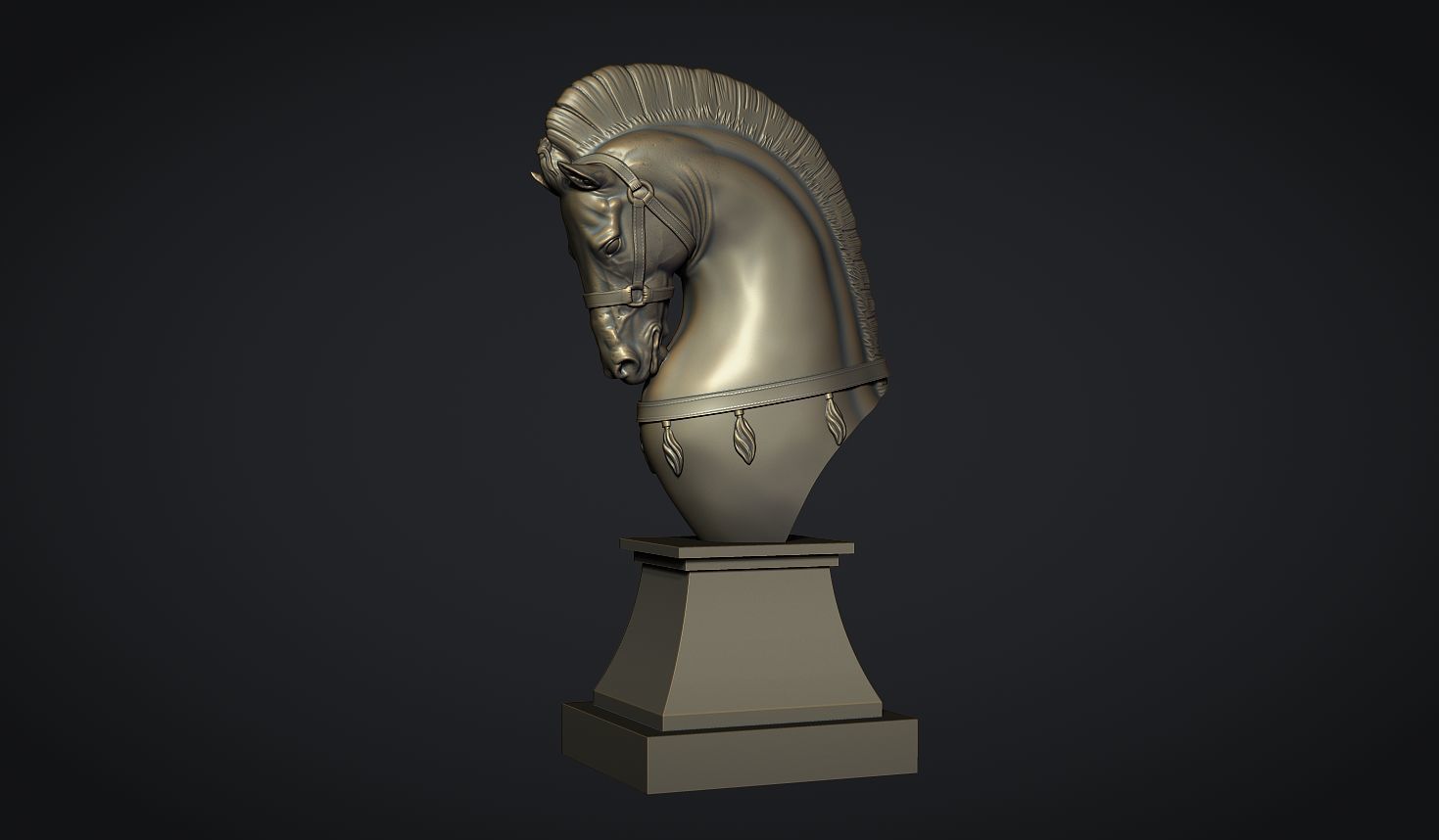 Ancient Horse Statue 3D print model_3