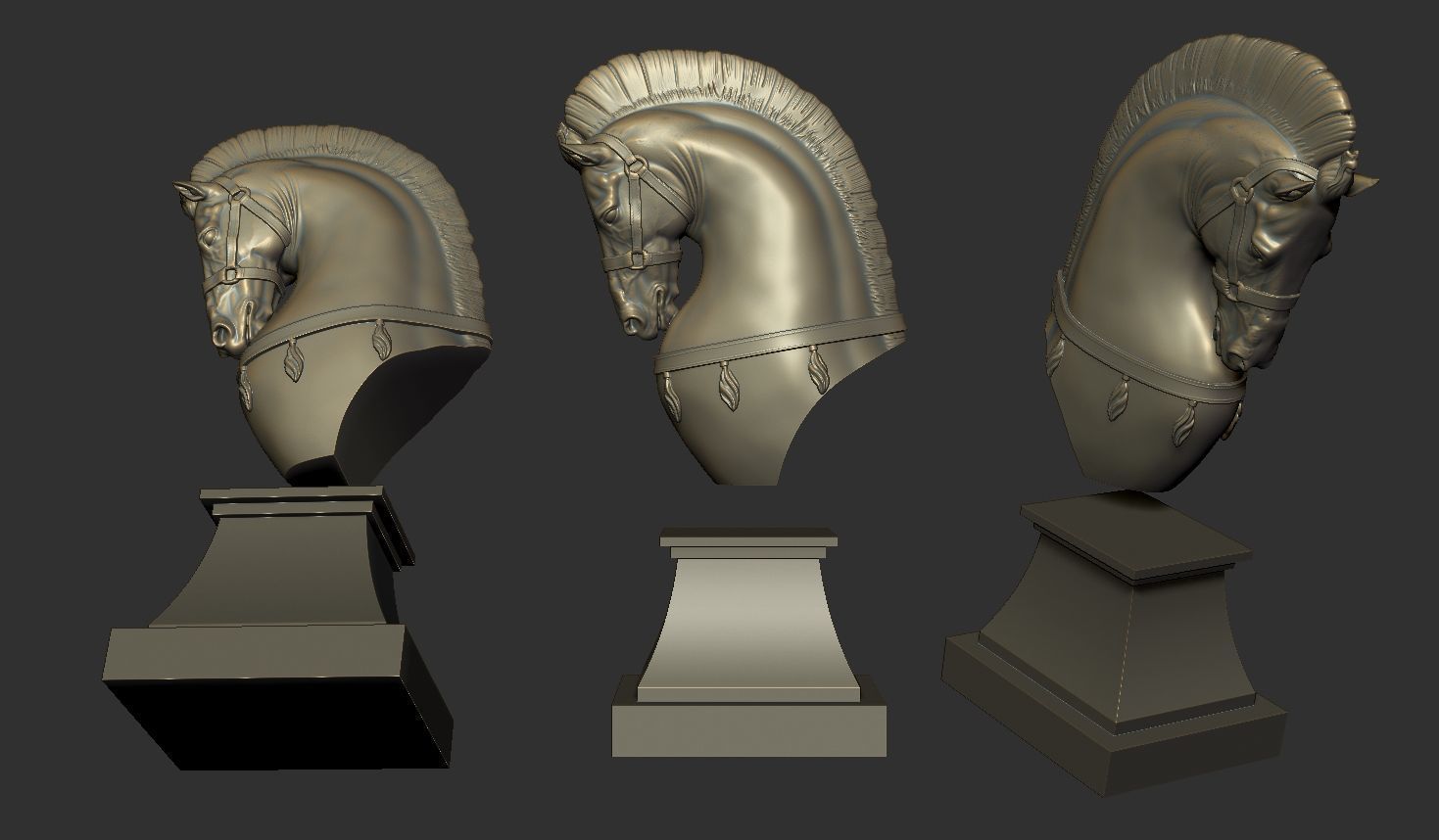 Ancient Horse Statue 3D print model_5