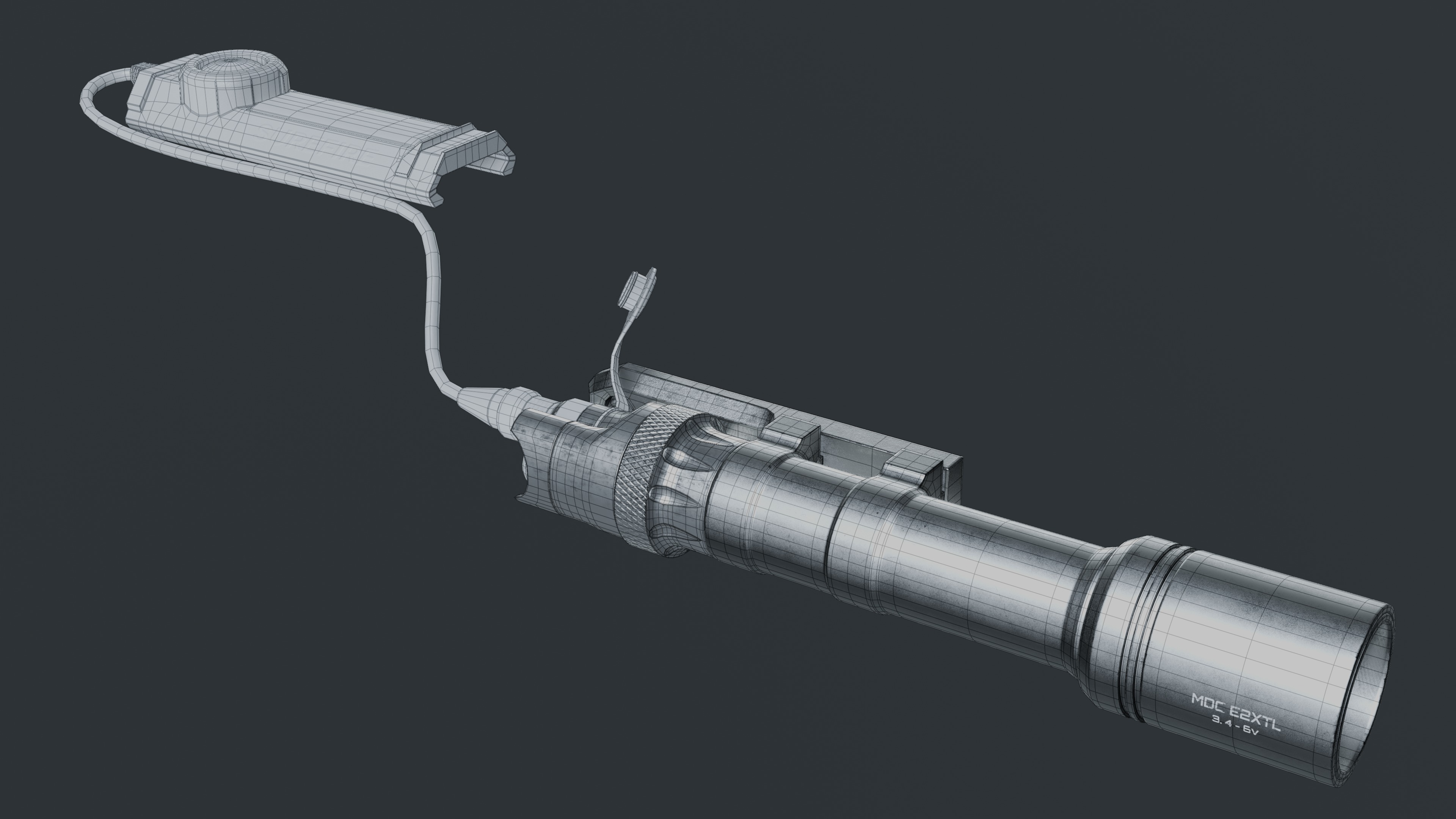 Arisaka  and Surefire AR Tactical light Set  3D model_6