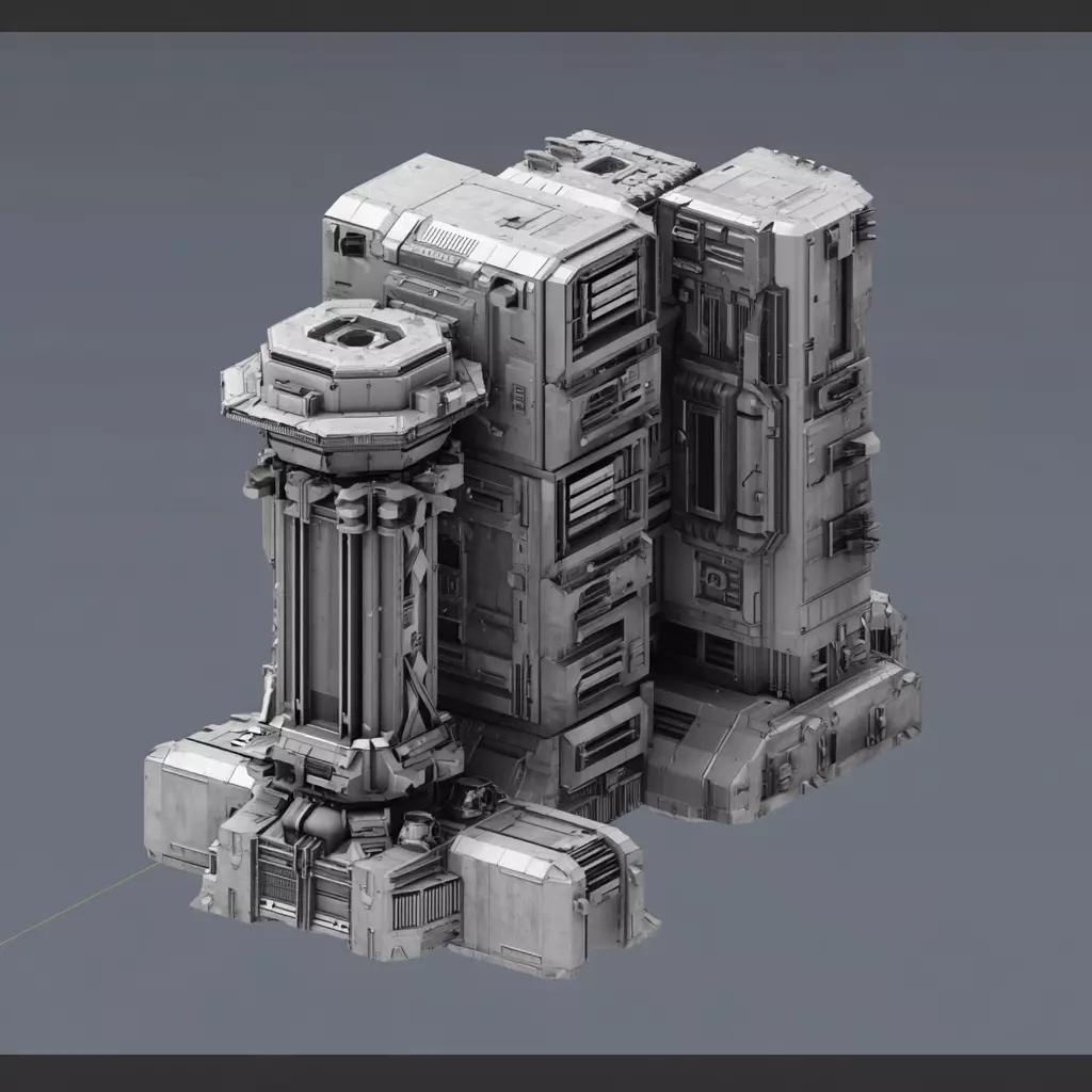 scifi props kitbash set 1 - 16 items 3D model