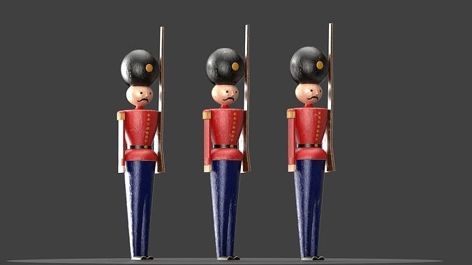 Wooden soldier toy 3D model