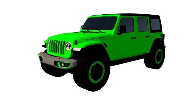 JEEP WRANGLER 5 DOOR 2022 Low-poly 3D model