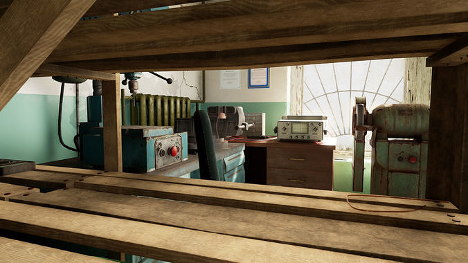 Post Soviet Workshop  - UE5 Low-poly 3D model 7