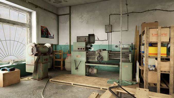 Post Soviet Workshop  - UE5 Low-poly 3D model 4