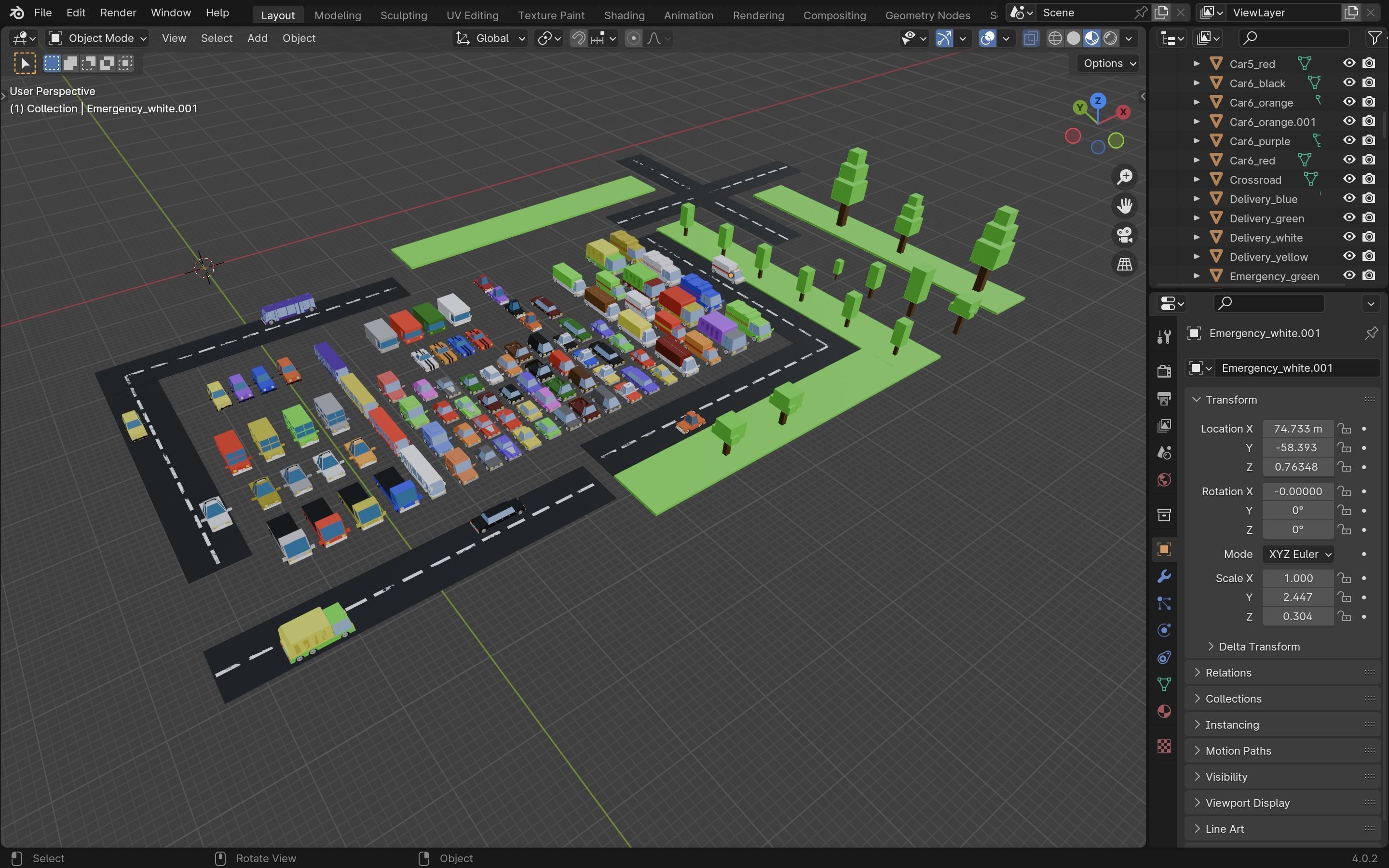 Low Poly Stylised Cars Set Low-poly 3D model_7