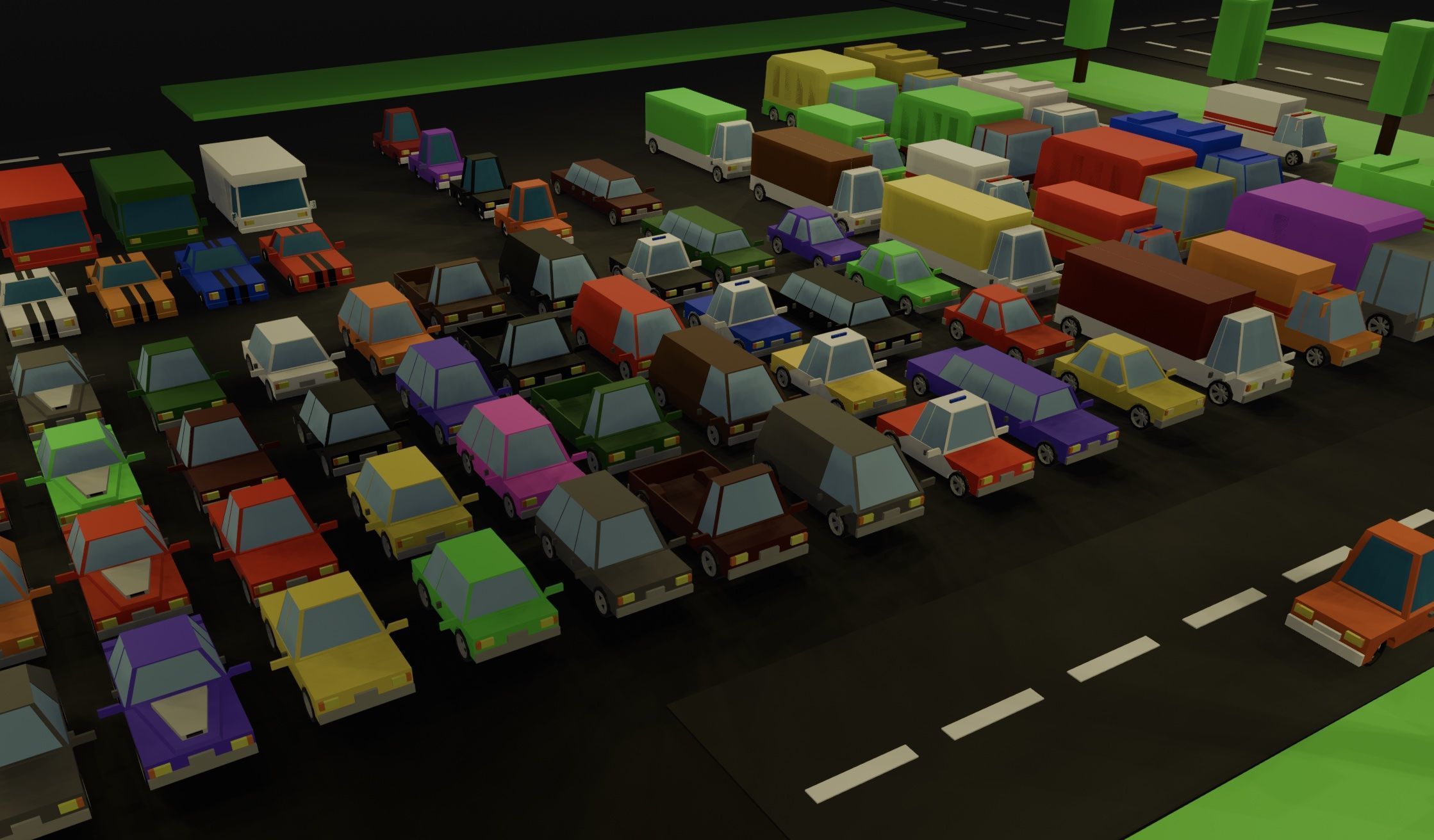 Low Poly Stylised Cars Set Low-poly 3D model_3