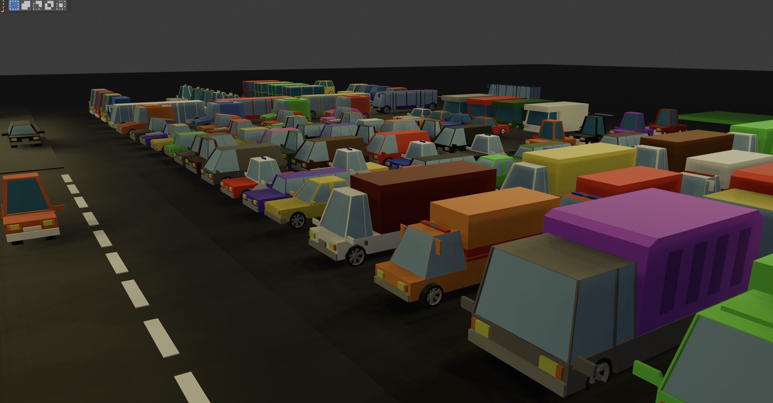 Low Poly Stylised Cars Set Low-poly 3D model_1