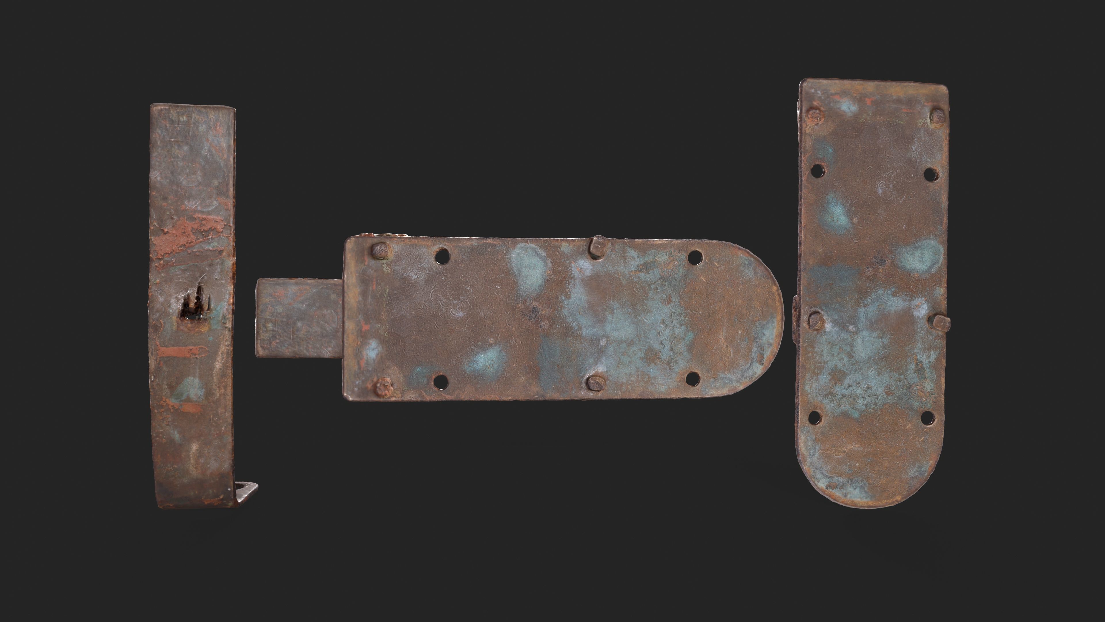 Door Latch Low-poly 3D model_7