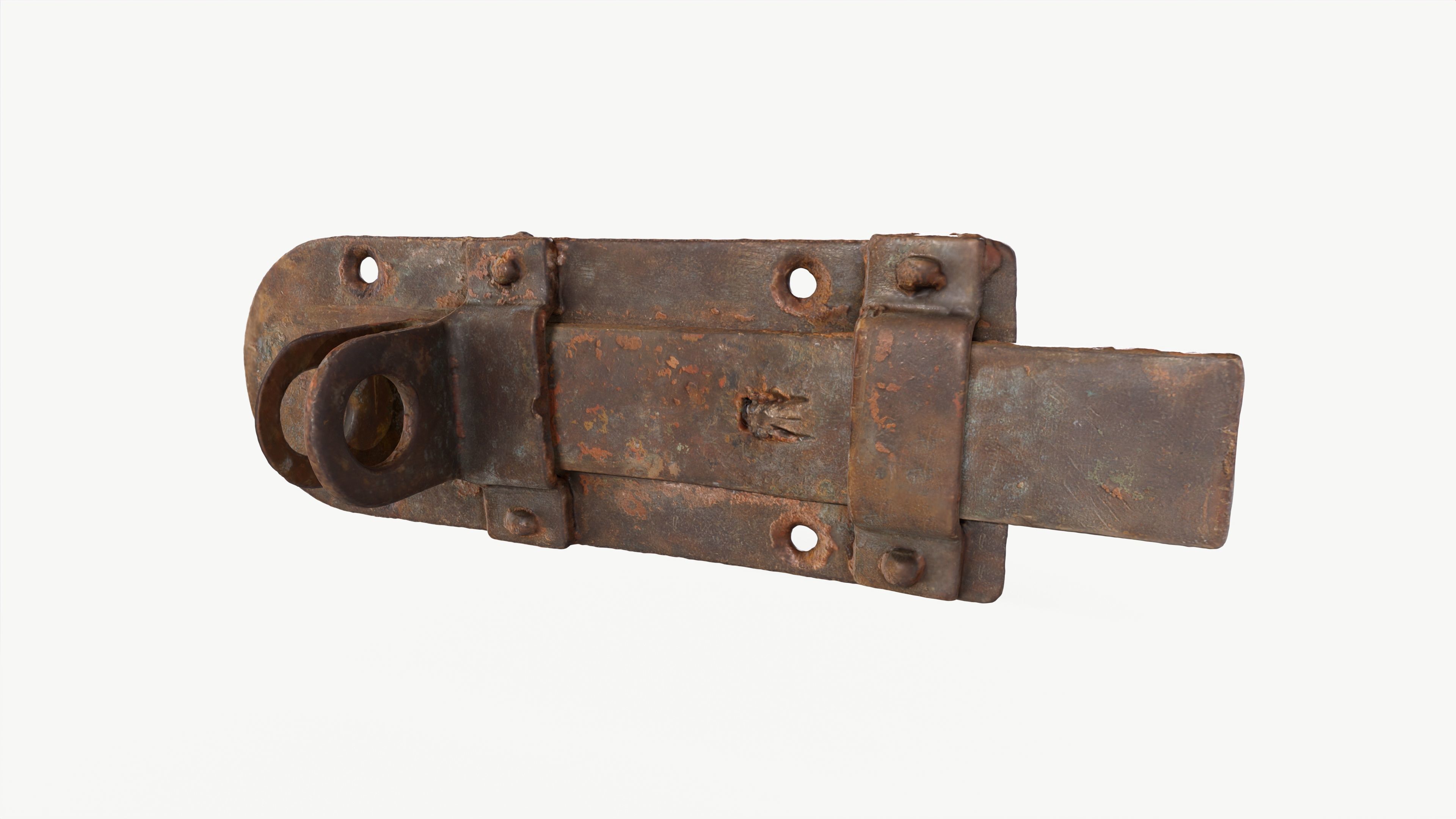 Door Latch Low-poly 3D model_4