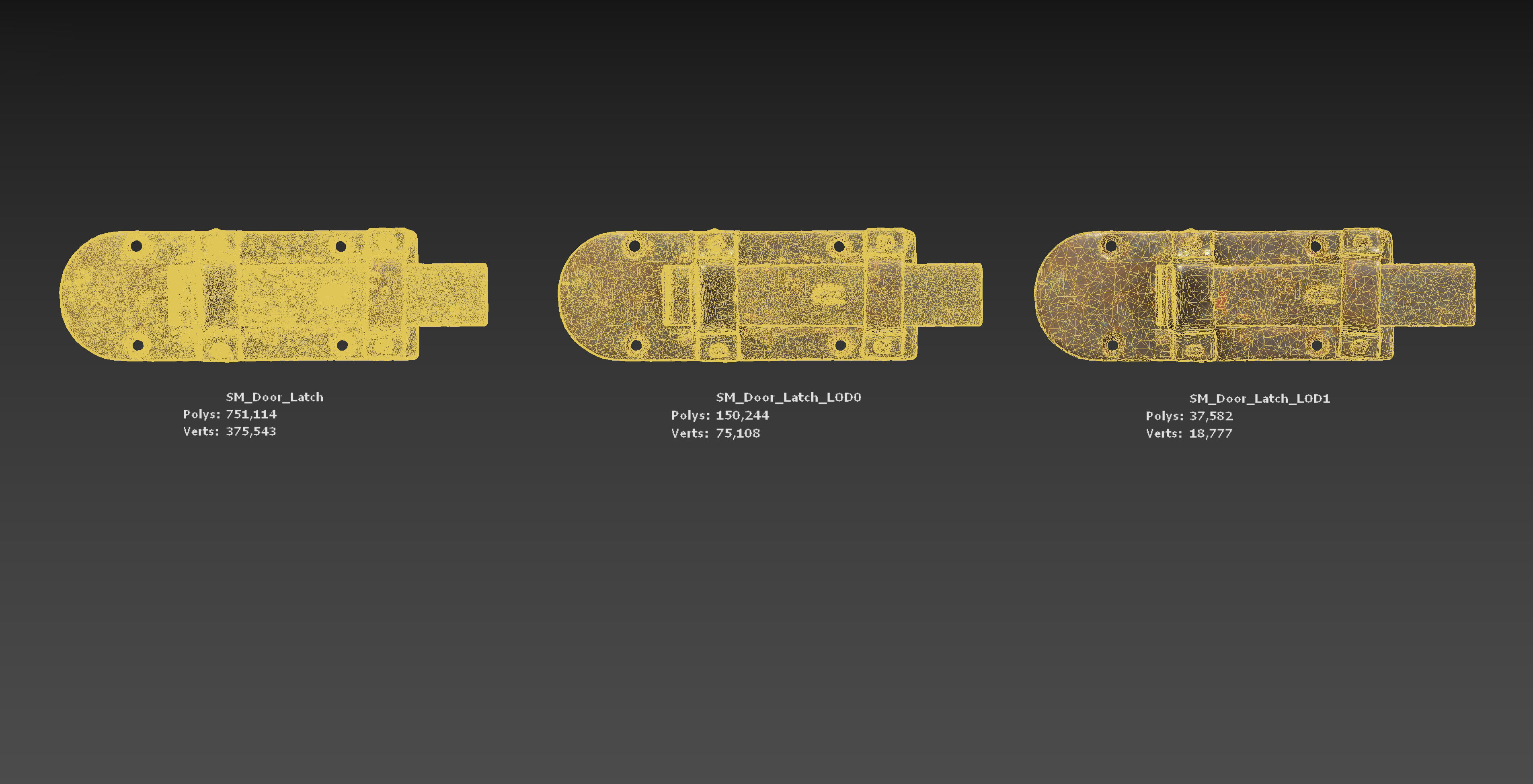 Door Latch Low-poly 3D model_9