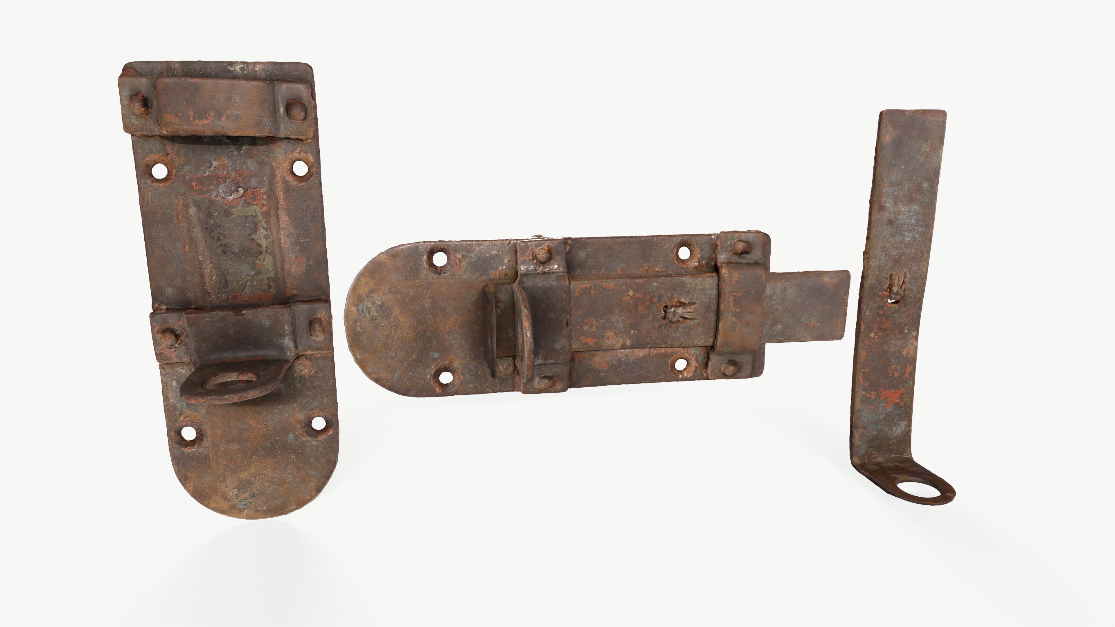 Door Latch Low-poly 3D model_6