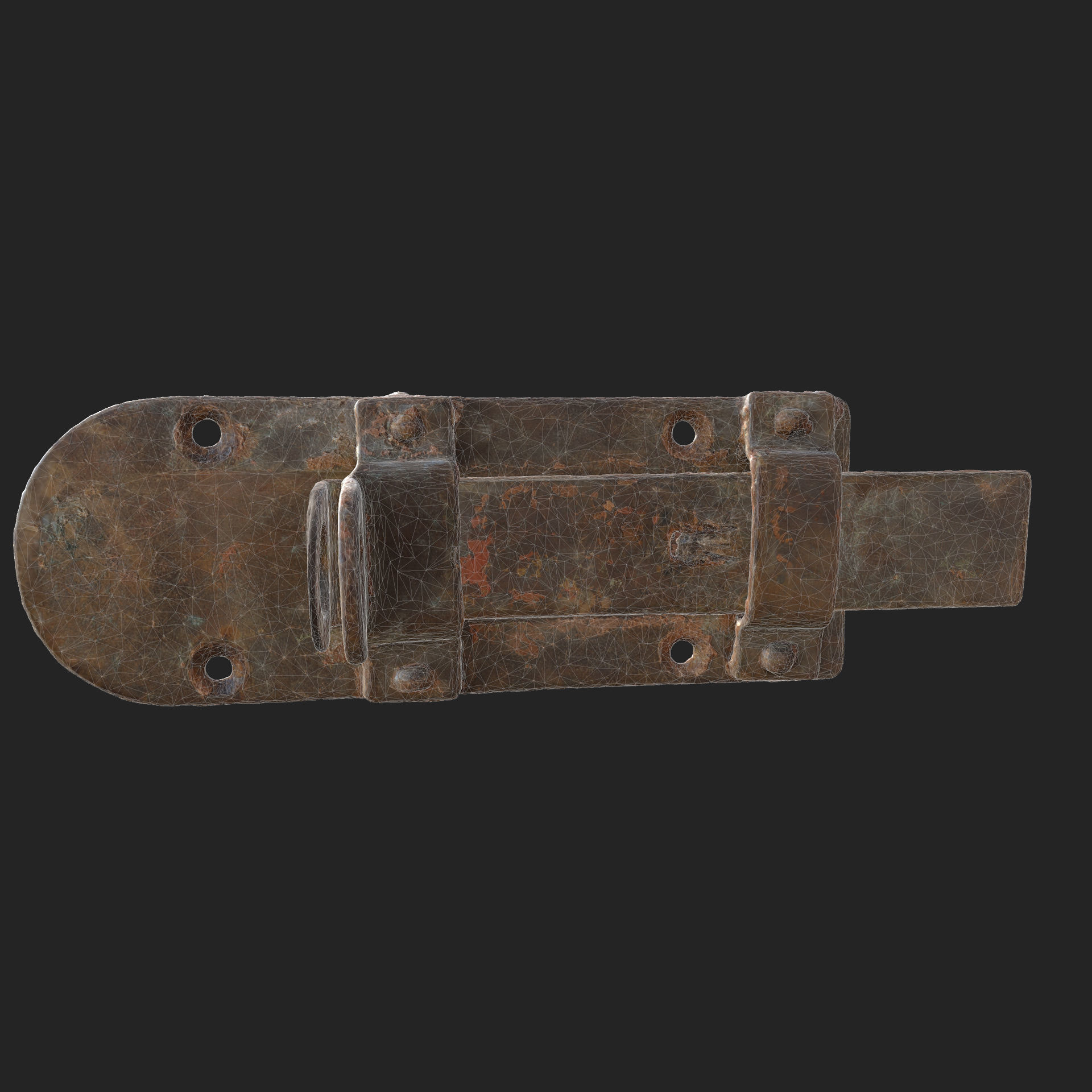 Door Latch Low-poly 3D model_8