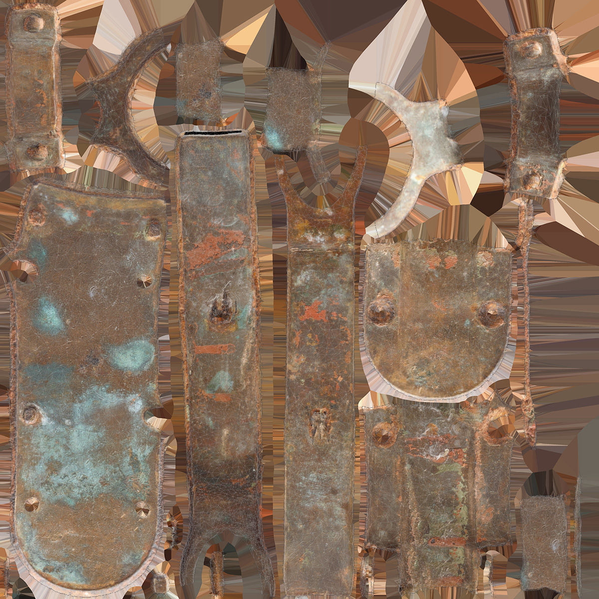 Door Latch Low-poly 3D model_10