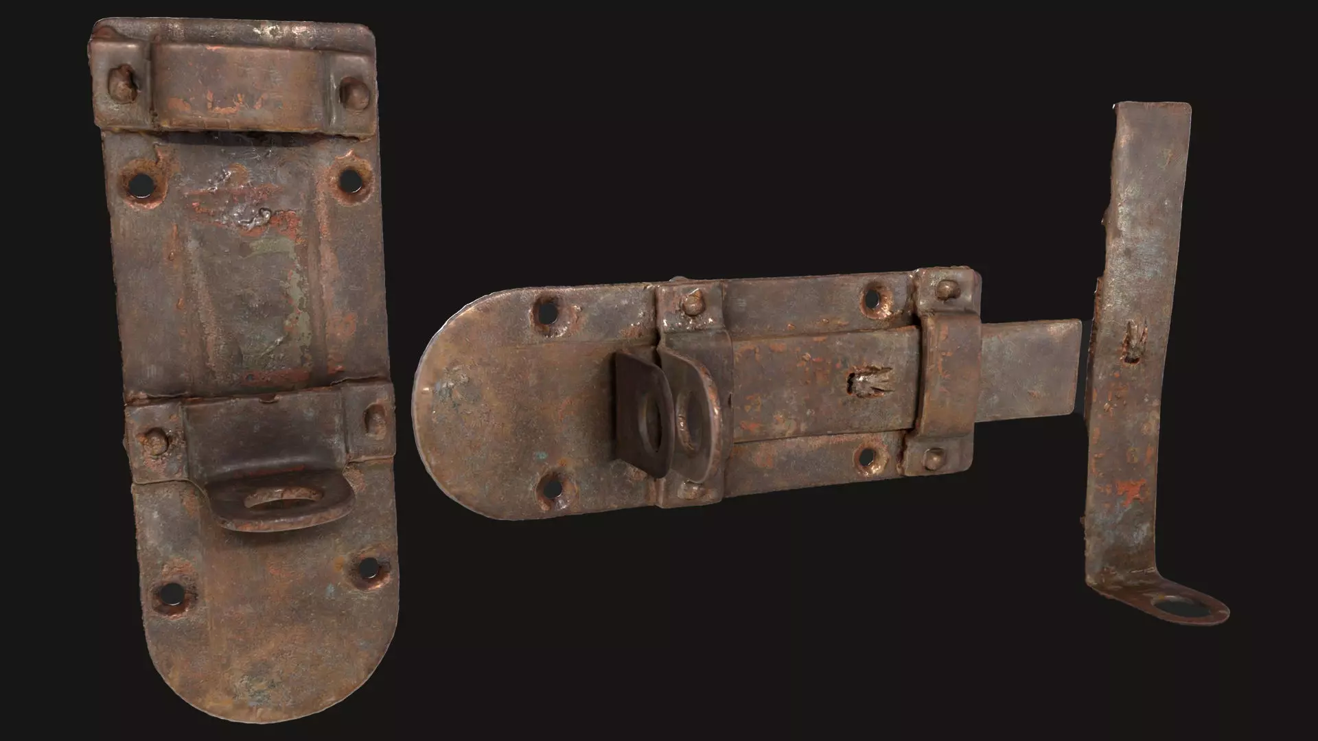 Door Latch Low-poly 3D model_0