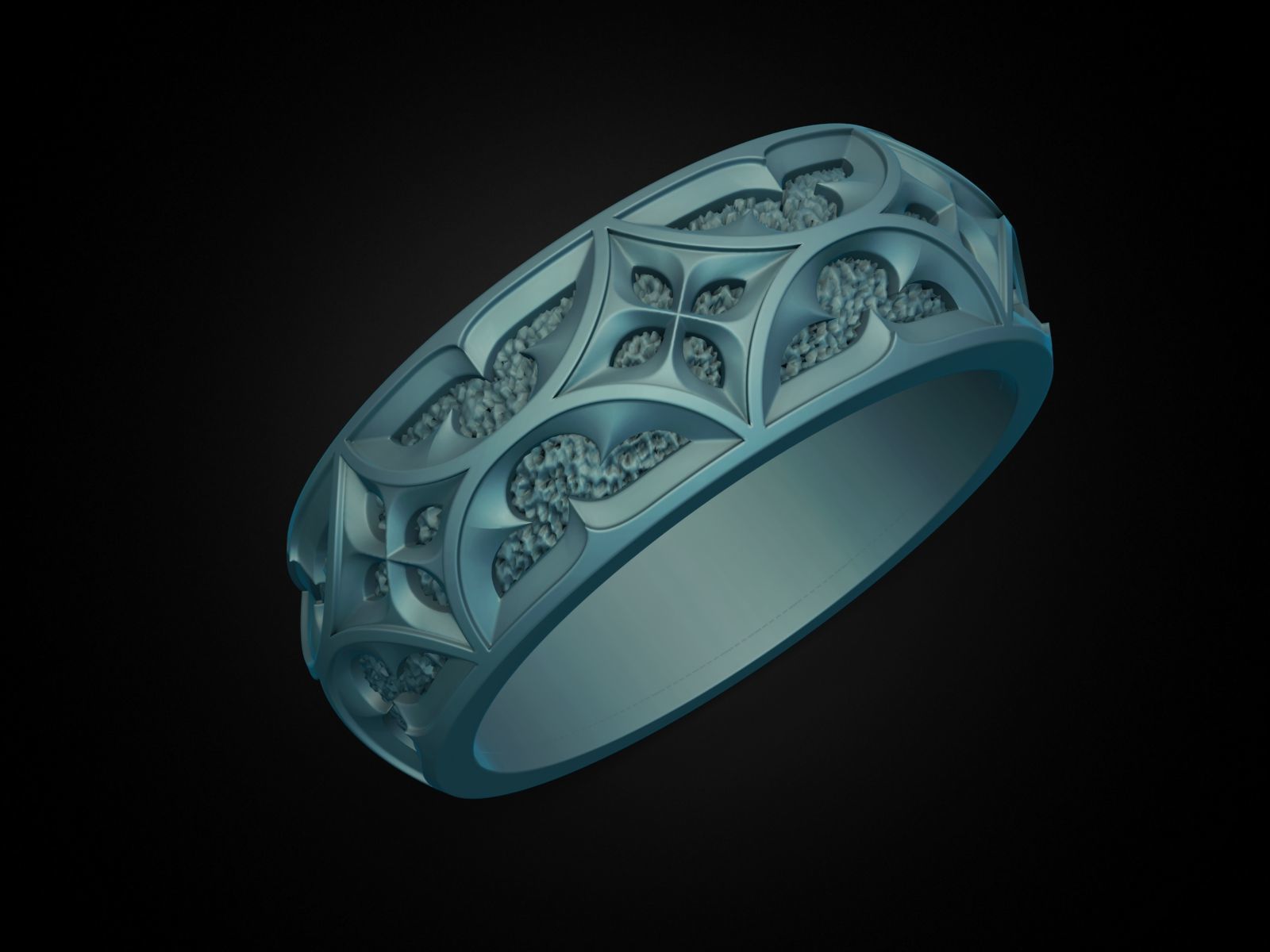 Gothic ornament Ring pattern 3D print model_4