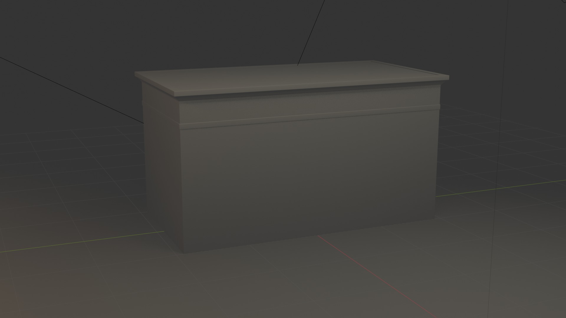 Desk Low-Poly Game Ready Low-poly 3D model_4