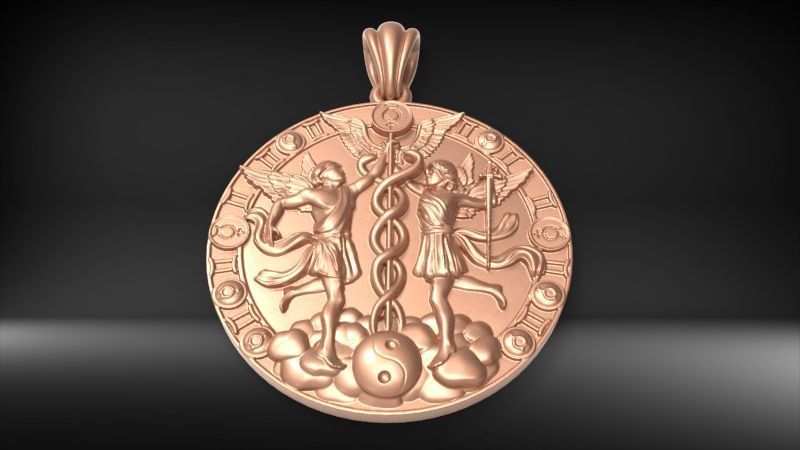 Gemini PENDANT 3D print model_12