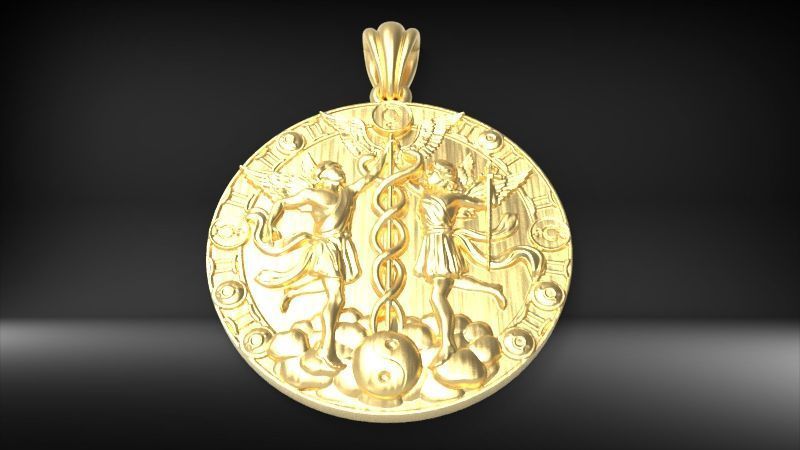 Gemini PENDANT 3D print model_10