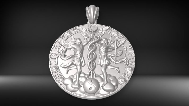 Gemini PENDANT 3D print model_13