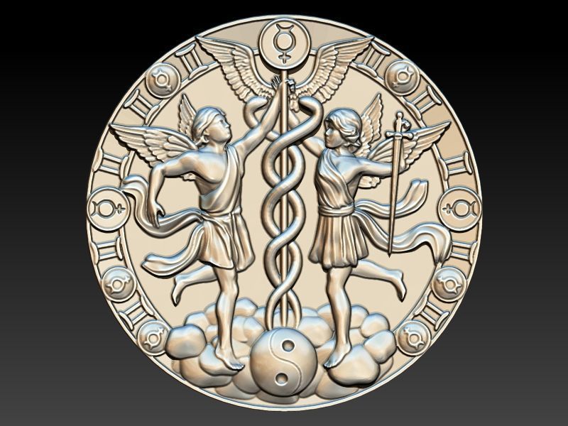 Gemini PENDANT 3D print model_5