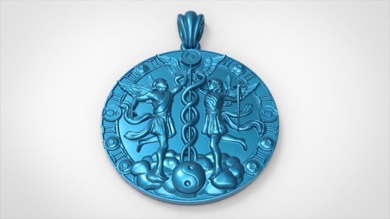 Gemini PENDANT 3D print model_15
