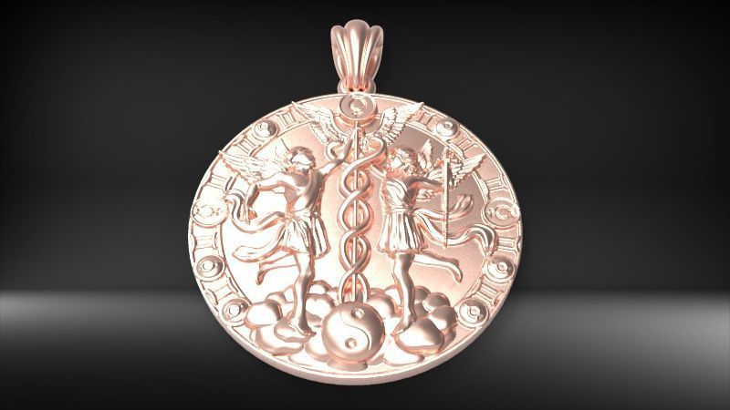 Gemini PENDANT 3D print model_17
